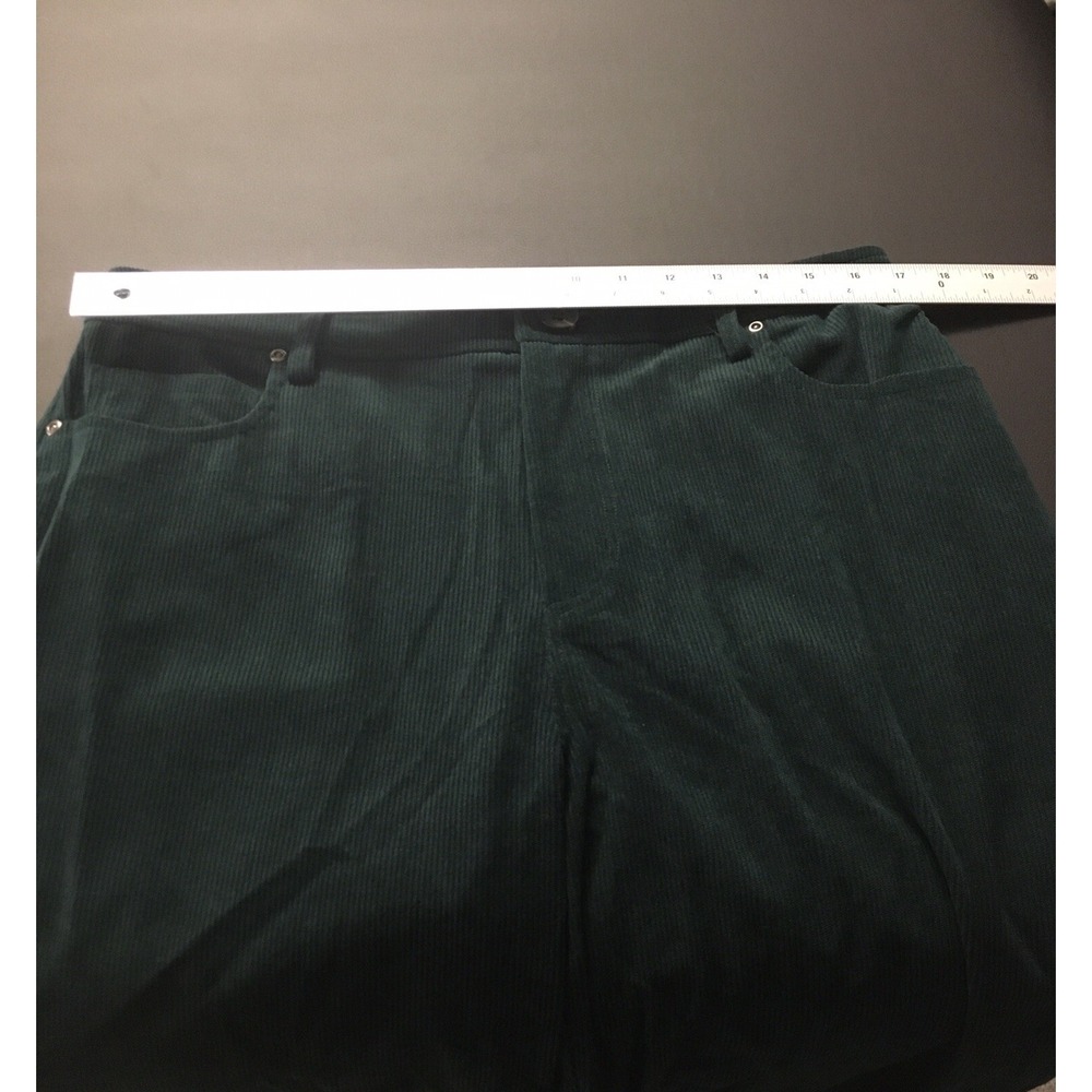 Corduroy 7 For All Mankind Pants Large Green High Rise Wide Leg Retro Academia - Picture 7 of 13